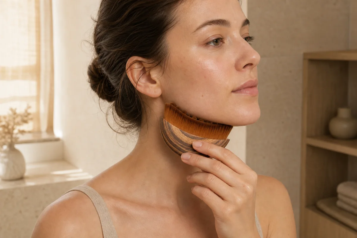 Brosse ORVOVA tenue sous la mâchoire pour un passage doux vers l’oreille